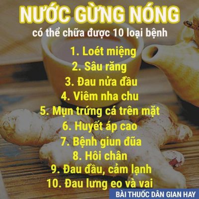 NƯỚC GỪNG NÓNG CÓ THỂ CHỮA ĐƯỢC 10 BỆNH SAU